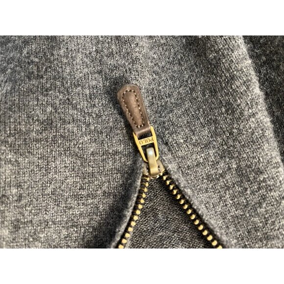 Polo Ralph Lauren Cashmere Gray Charcoal 1/4 Zip Sweater Size Medium Mint! - Picture 11 of 12